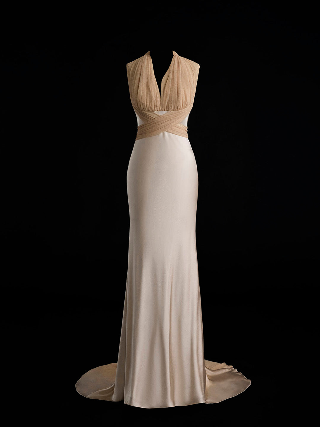 Velvet Roses Nude Dress