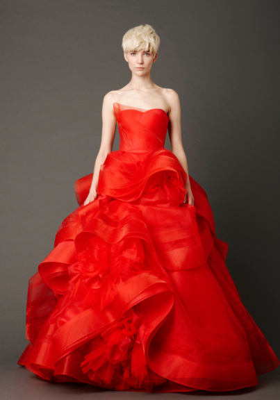 vera wang red gown